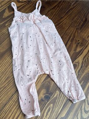 Cozmo organic Pink Star-Print Baby Romper jumpsuit overall summer